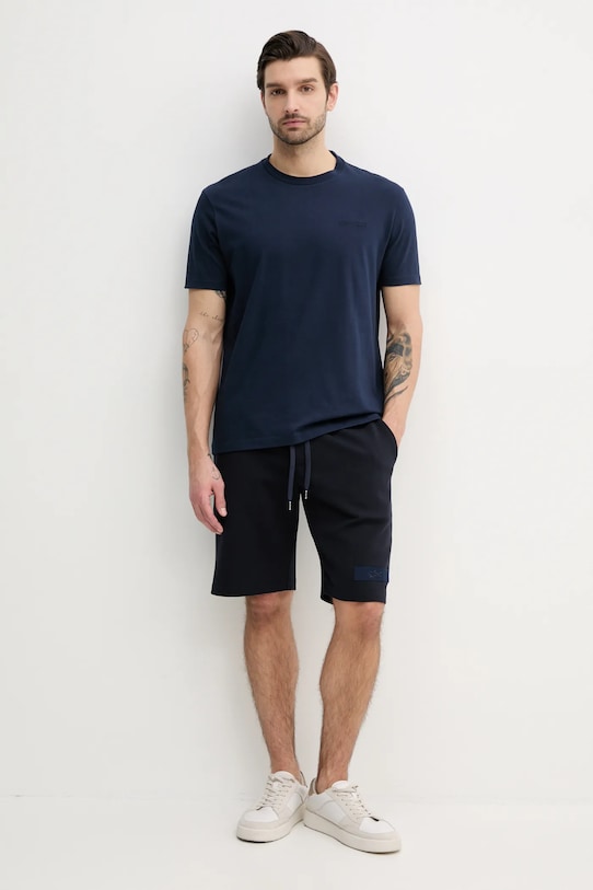 Bavlněné tričko Paul&Shark 25411047 námořnická modř SS25