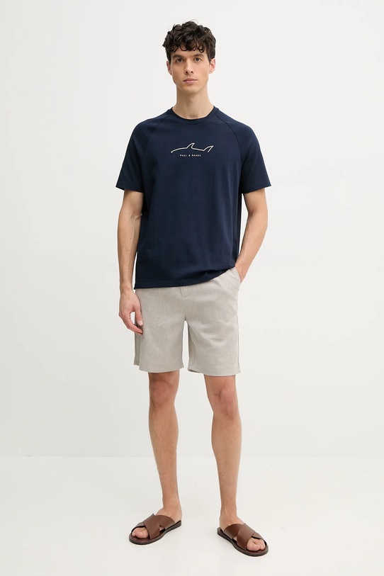 Bavlněné tričko Paul&Shark 25411050 námořnická modř SS25