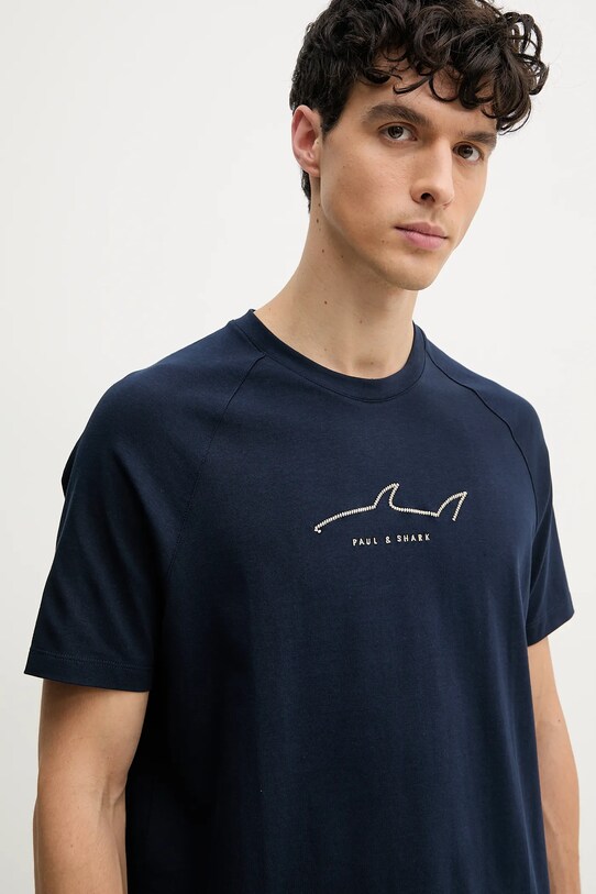 Paul&Shark t-shirt bawełniany granatowy 25411050