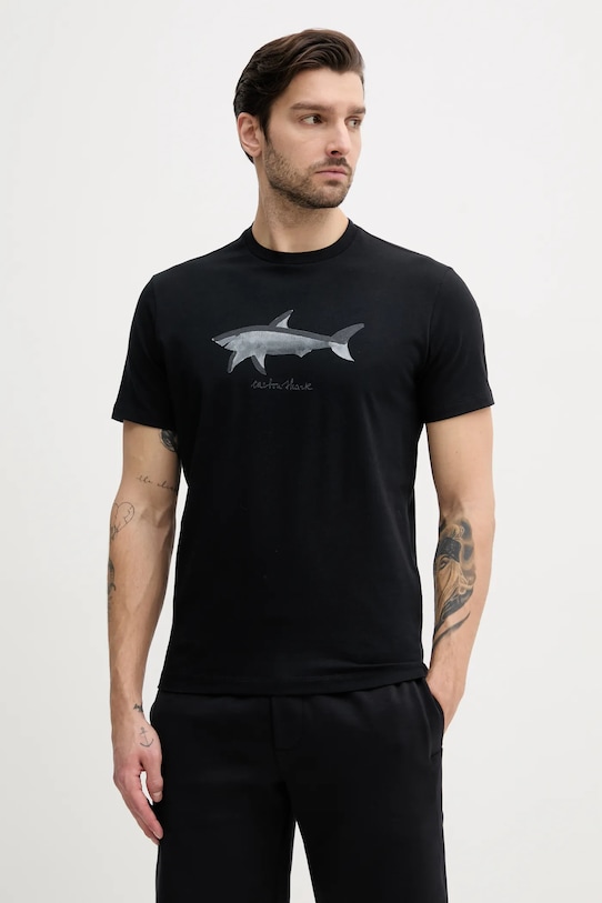 Bavlněné tričko Paul&Shark černá 25411071