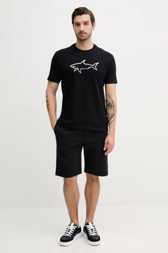 Paul&Shark t-shirt bawełniany 25411078 czarny SS25