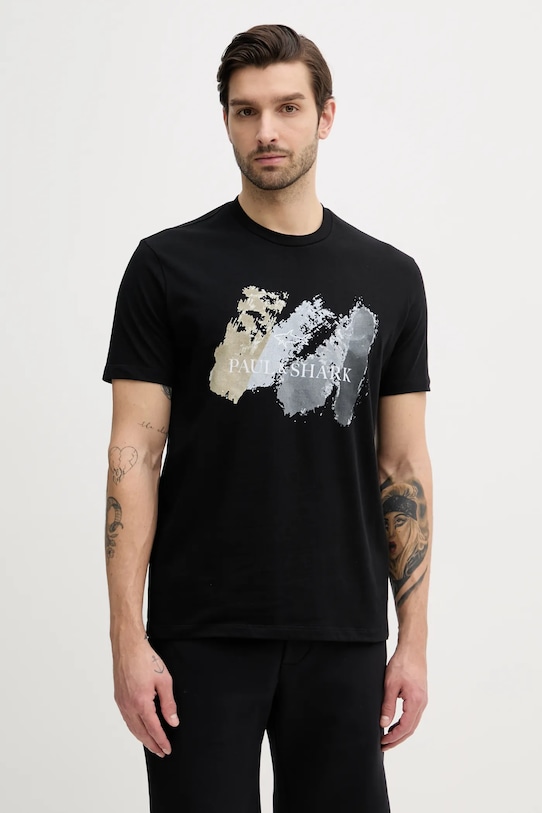 Paul&Shark tricou din bumbac print negru 25411094