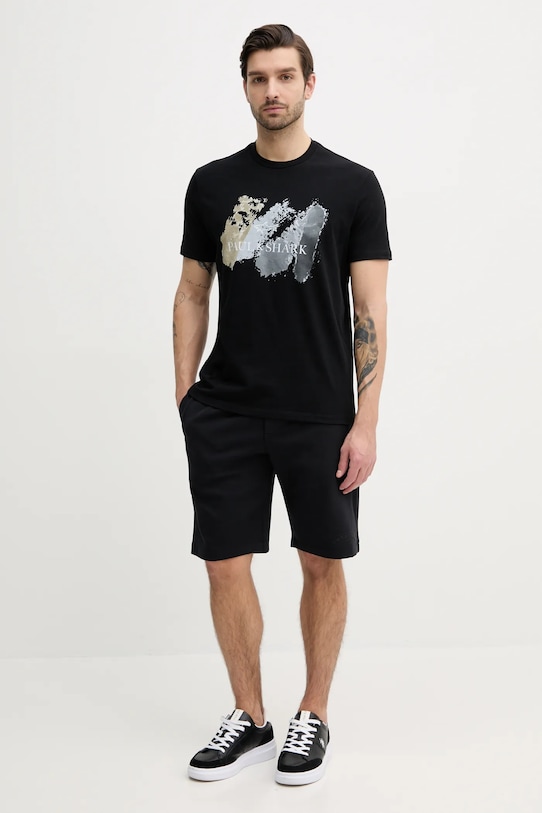 Paul&Shark tricou din bumbac 25411094 negru SS25