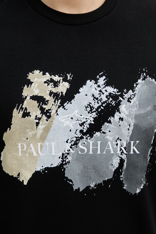 Bavlněné tričko Paul&Shark 25411094 černá