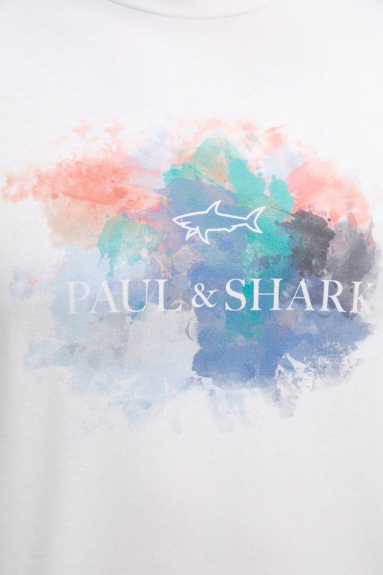 Bavlnené tričko Paul&Shark biela 25411095