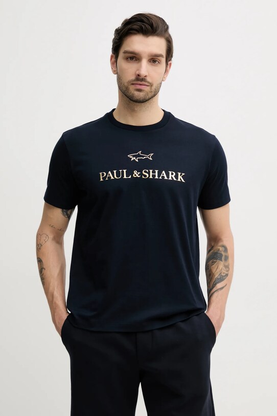 Paul&Shark tricou print bleumarin C0P1239