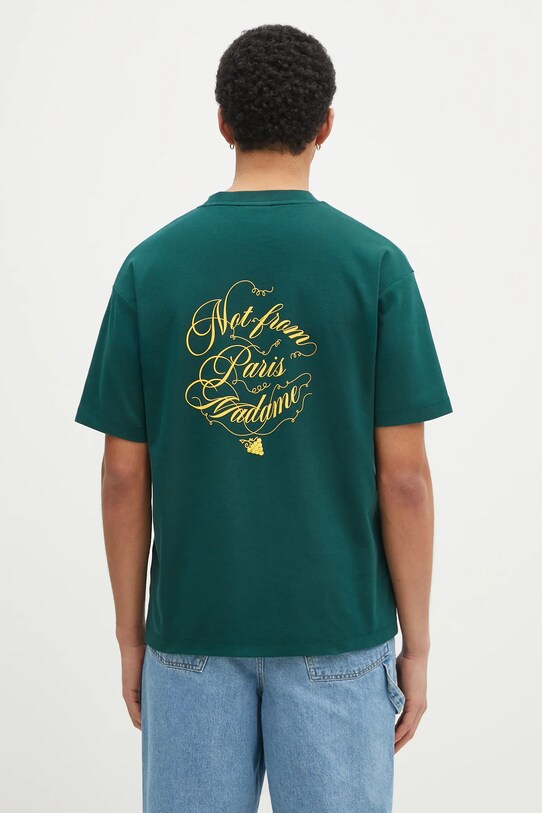 Clothing Drôle de Monsieur cotton t-shirt Le T-Shirt Slogan Vignes F.TS226.CO002.DGN green