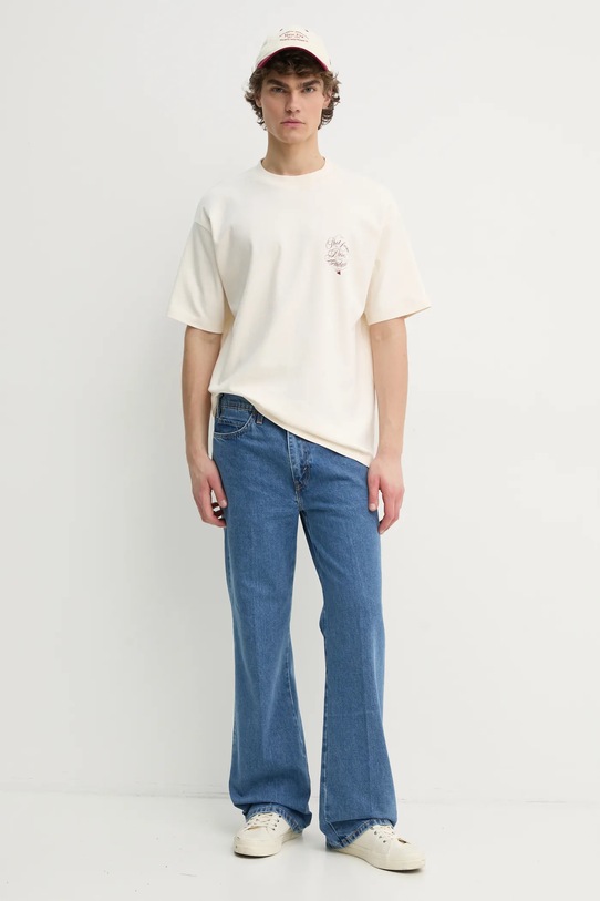 Drôle de Monsieur tricou din bumbac Le T-Shirt Slogan Vignes F.TS226.CO002.CM bej SS25