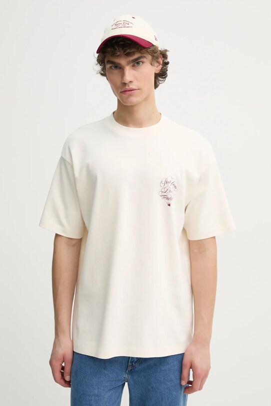 Одежда Хлопковая футболка Drôle de Monsieur Le T-Shirt Slogan Vignes F.TS226.CO002.CM бежевый