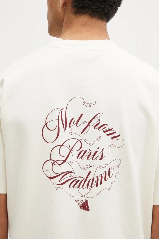 Drôle de Monsieur cotton t-shirt Le T-Shirt Slogan Vignes beige F.TS226.CO002.CM