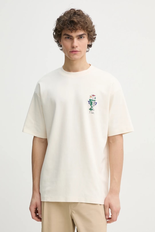 Drôle de Monsieur tricou din bumbac Le T-Shirt Vase print bej F.TS225.CO002.CM