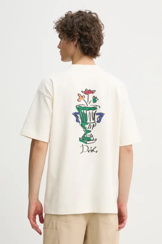 Одежда Хлопковая футболка Drôle de Monsieur Le T-Shirt Vase F.TS225.CO002.CM бежевый