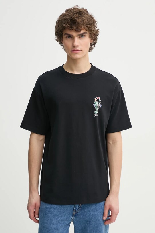 Oblečenie Bavlnené tričko Drôle de Monsieur Le T-Shirt Vase F.TS225.CO002.BL čierna