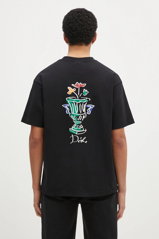 Одяг Бавовняна футболка Drôle de Monsieur Le T-Shirt Vase F.TS225.CO002.BL чорний