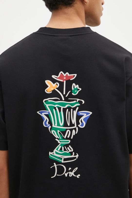 Бавовняна футболка Drôle de Monsieur Le T-Shirt Vase чорний F.TS225.CO002.BL