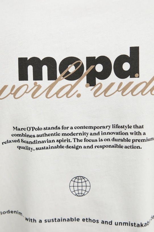 Bavlnené tričko Marc O'Polo 5000005444 biela