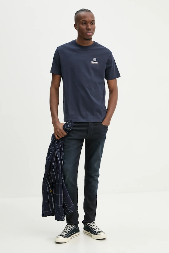 Bavlněné tričko Marc O'Polo 5000005429 námořnická modř SS25