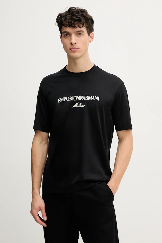 Emporio Armani t-shirt applique nero EM001033.AF10017