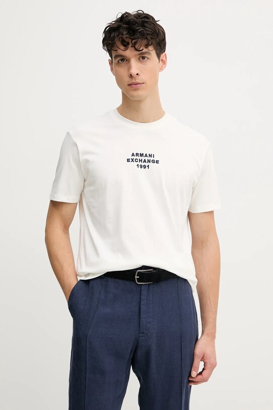 Хлопковая футболка Armani Exchange бежевый XM000540.AF10362