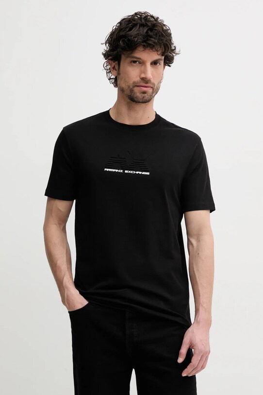 Bavlnené tričko Armani Exchange nášivka čierna XM000544.AF10361