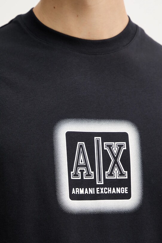 Bombažna kratka majica Armani Exchange mornarsko modra XM000545.AF10361