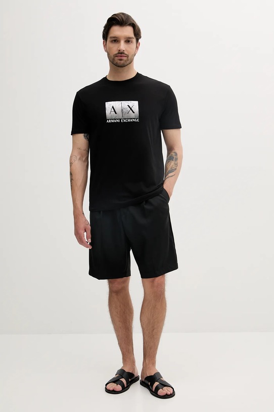 Armani Exchange tricou din bumbac XM000555.AF10358 negru SS25