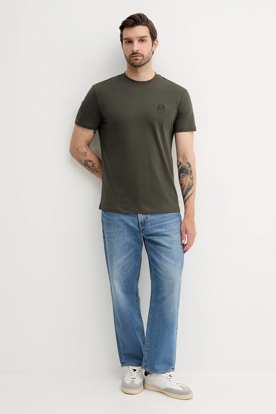 Armani Exchange tricou din bumbac XM000558.AF10358 verde SS25