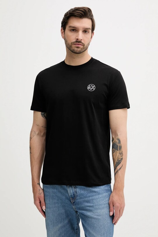 Armani Exchange tricou din bumbac imprimeu negru XM000558.AF10358