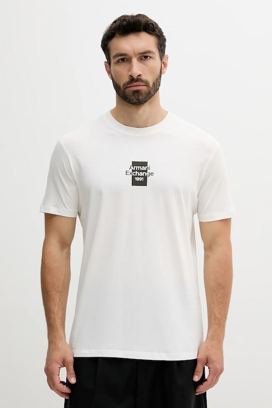 Armani Exchange t-shirt bawełniany nadruk biały XM000767.AF12308