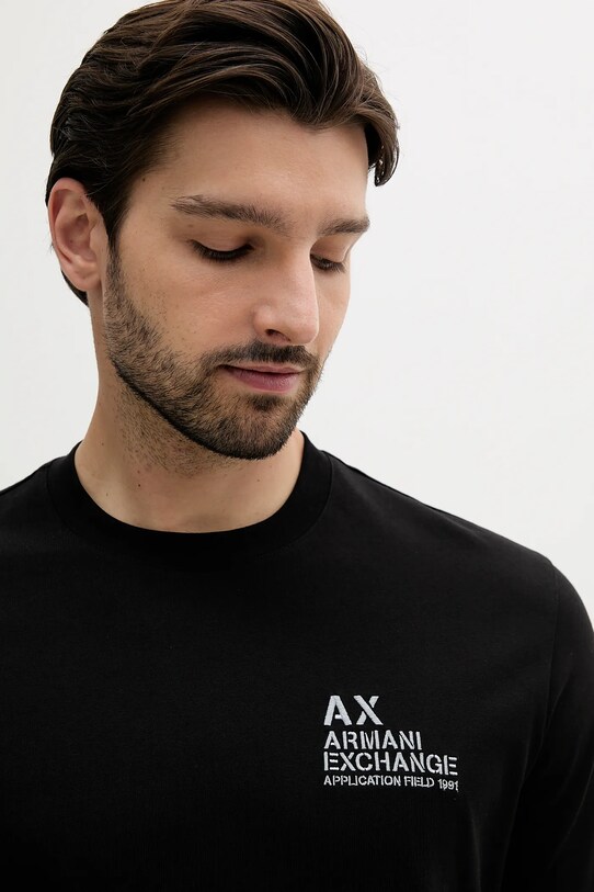 Armani Exchange pamut póló fekete XM000769.AF10361