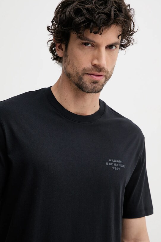 Bavlněné tričko Armani Exchange námořnická modř XM000752.AF12308
