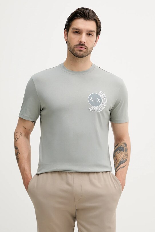 Armani Exchange tricou din bumbac imprimeu gri XM000556.AF10358