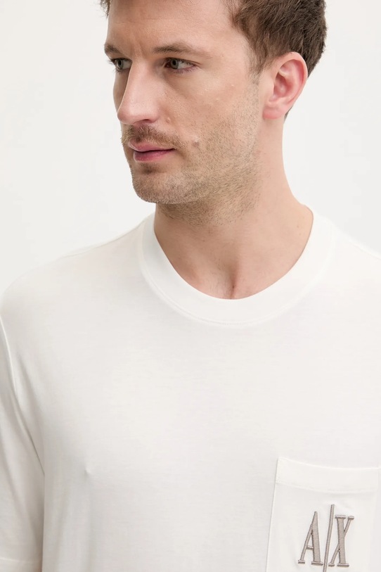 Armani Exchange t-shirt bawełniany beżowy XM000366.AF12308.NOS