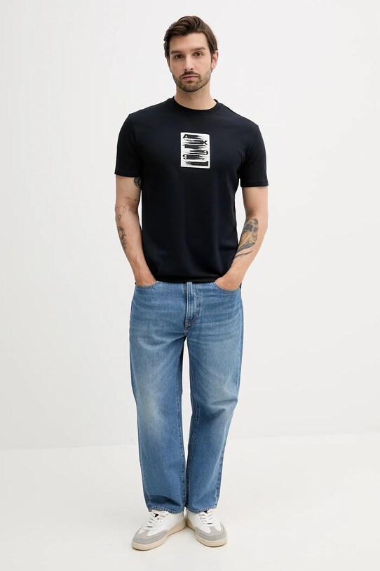 Armani Exchange tricou din bumbac XM000548.AF10362 bleumarin SS25