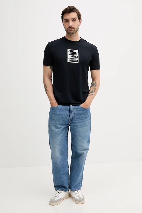Armani Exchange tricou din bumbac XM000548.AF10362 bleumarin SS25