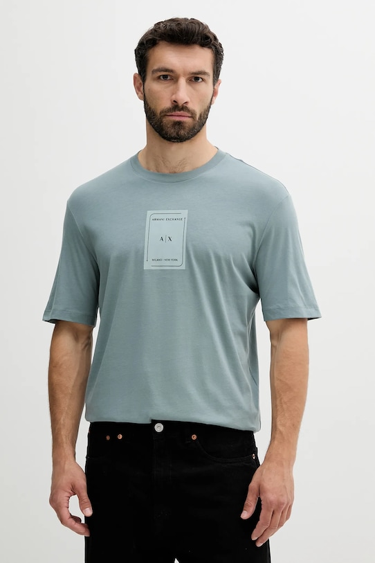 Armani Exchange t-shirt bawełniany aplikacja niebieski XM000570.AF10356