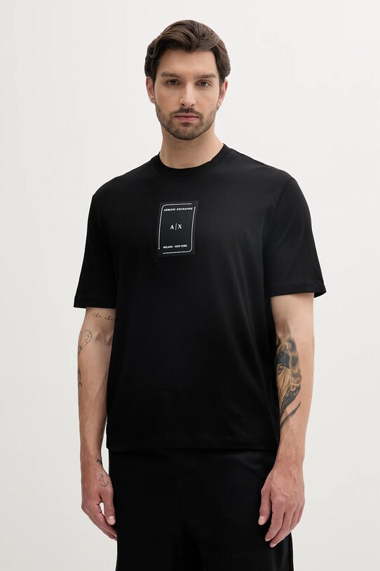 Armani Exchange t-shirt bawełniany aplikacja czarny XM000570.AF10356