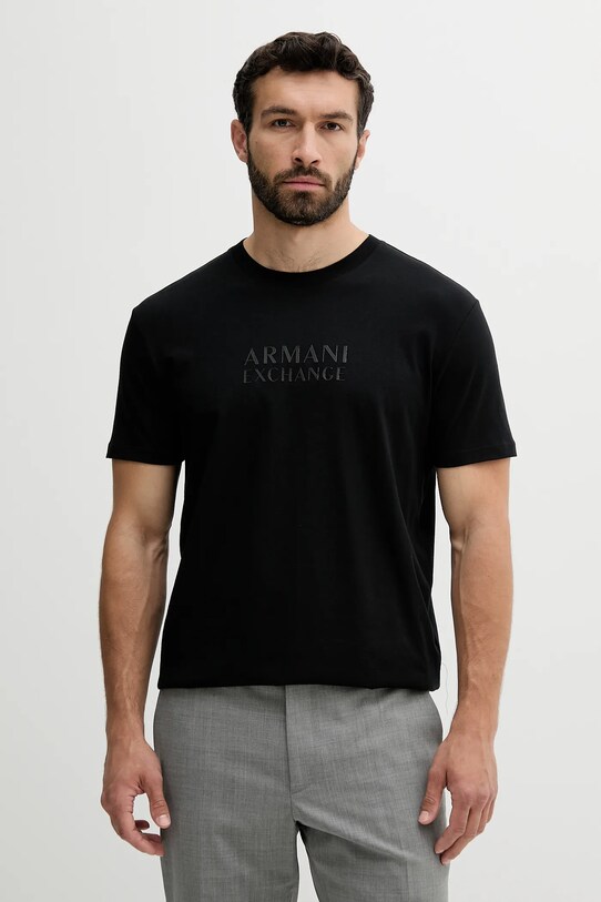 Armani Exchange t-shirt bawełniany regular czarny XM000553.AF10334