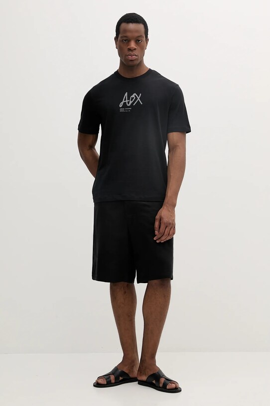 Armani Exchange tricou din bumbac XM000566.AF10334 bleumarin SS25