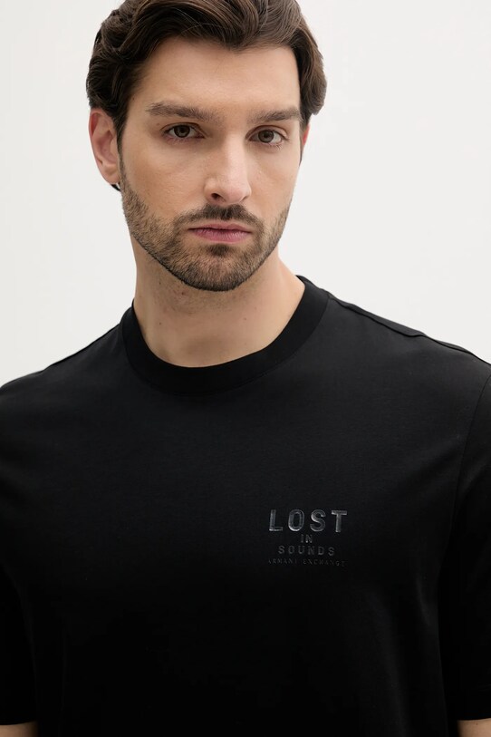 Бавовняна футболка Armani Exchange чорний XM000575.AF10364