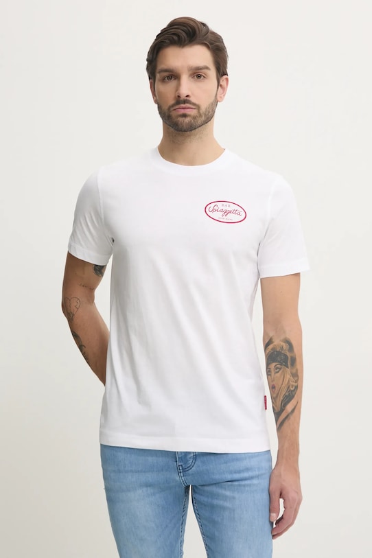 Βαμβακερό μπλουζάκι Joop! 30045502 λευκό SS25