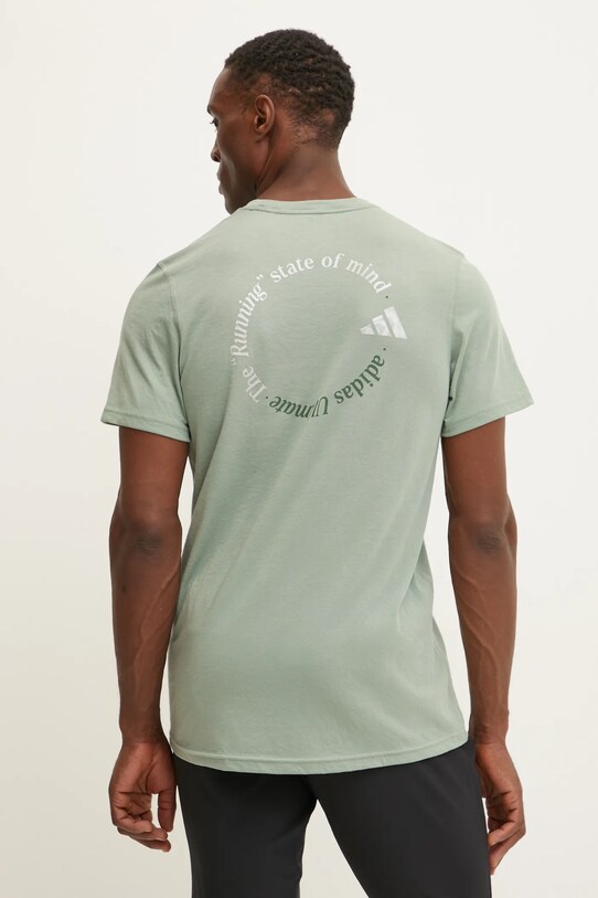 adidas Performance tricou de alergare print verde JI9373