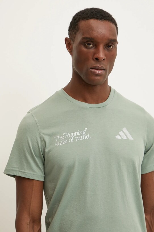 adidas Performance tricou de alergare verde JI9373