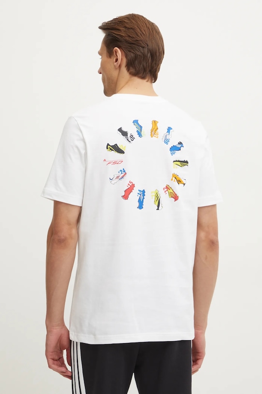 adidas Performance t-shirt F50 nadruk beżowy JD8219