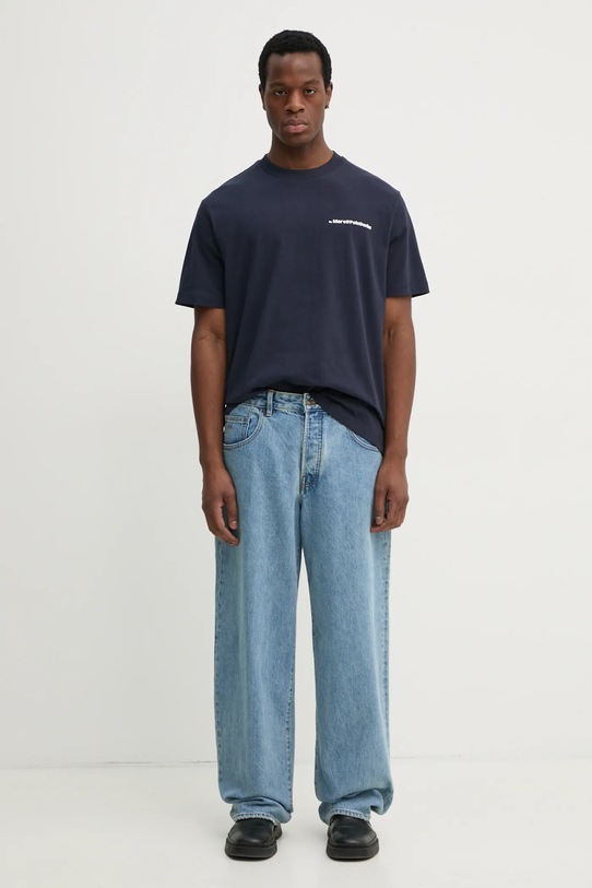 Бавовняна футболка Marc O'Polo 5000006002 темно-синій SS25