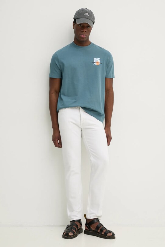 Pamučna majica Marc O'Polo 5000005973 plava SS25