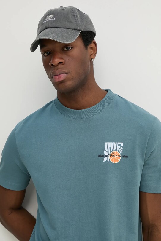 Pamučna majica Marc O'Polo plava 5000005973