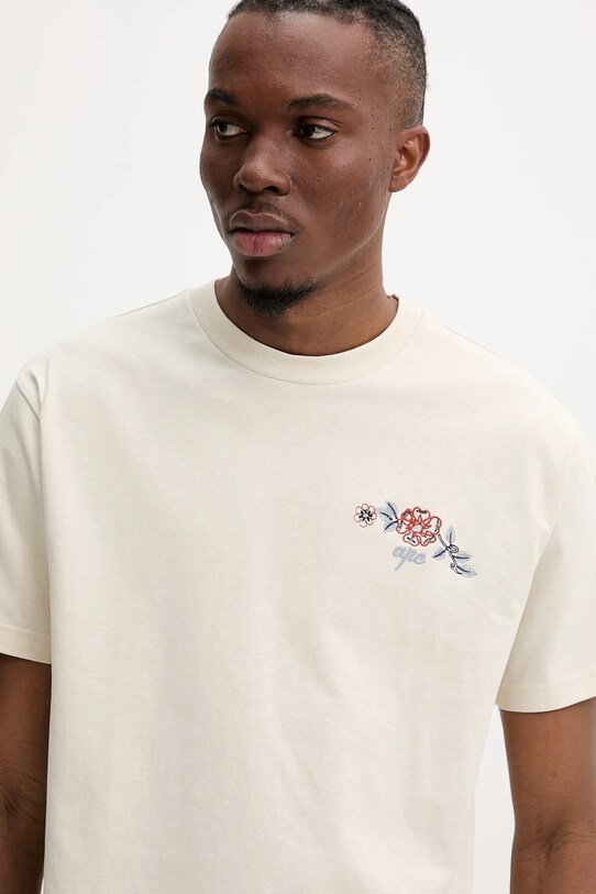 Bombažna kratka majica A.P.C. t-shirt oscar bež COGCK.H26511