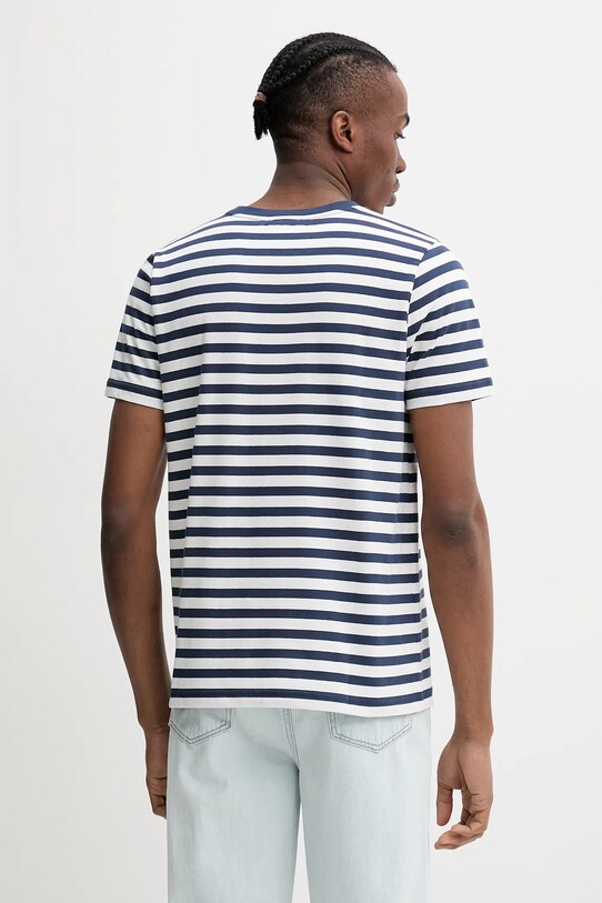 Oblačila Bombažna kratka majica A.P.C. t-shirt standard apc brode raye COHBZ.M26419 mornarsko modra