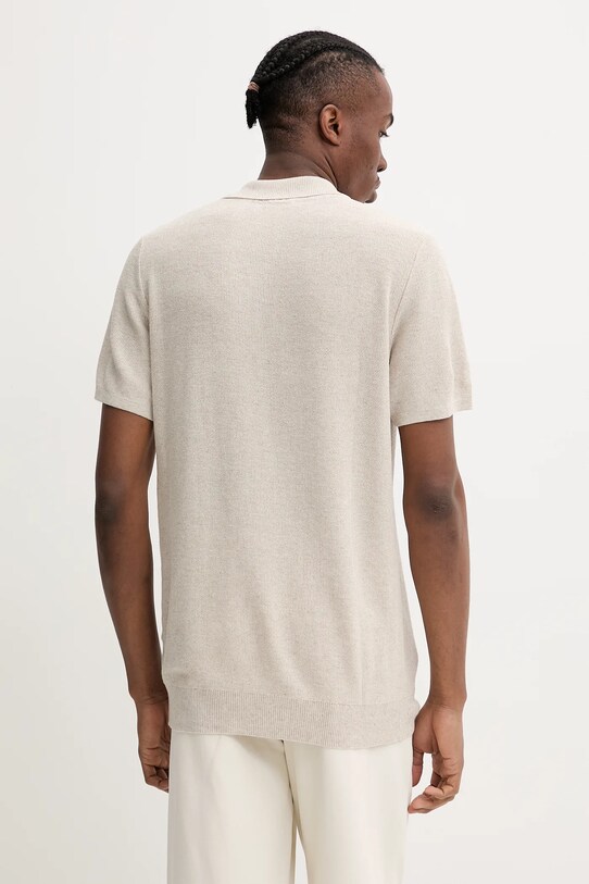 Îmbrăcăminte A.P.C. tricou polo din in polo jay VIAJC.H23315 bej